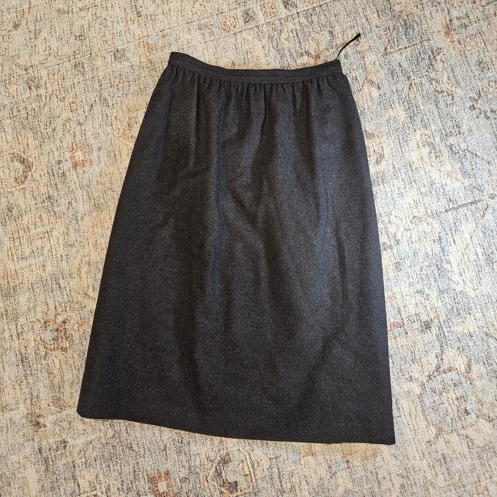 Vintage 1990's Straight Pencil Skirt Gray Wool Blend sz 12/13 #Dark Academia